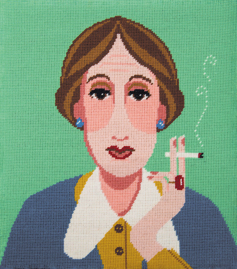 Virginia Woolf útsaumsmynd - 30 x 34 cm