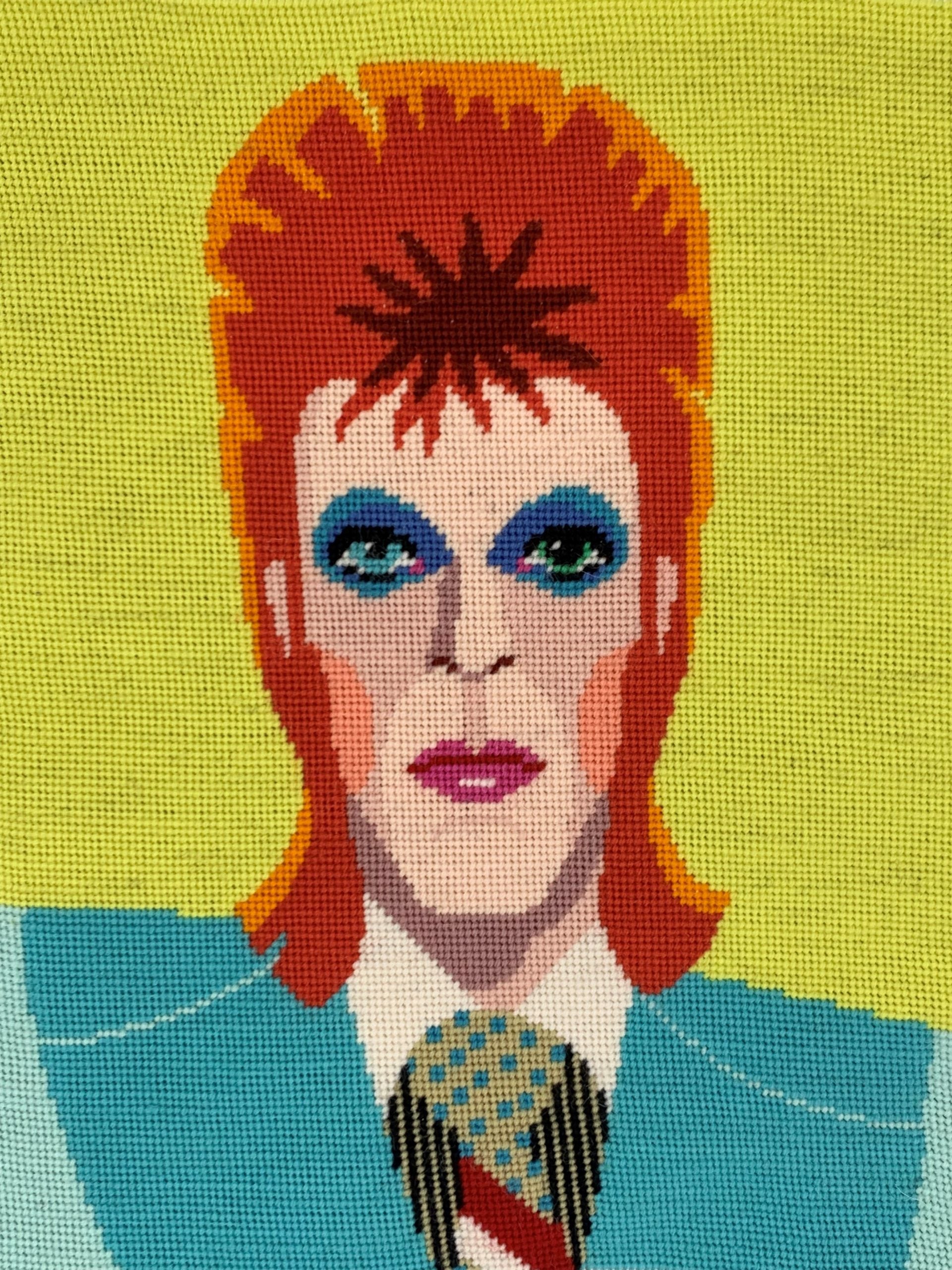 David Bowie útsaumsmynd - 30x34cm