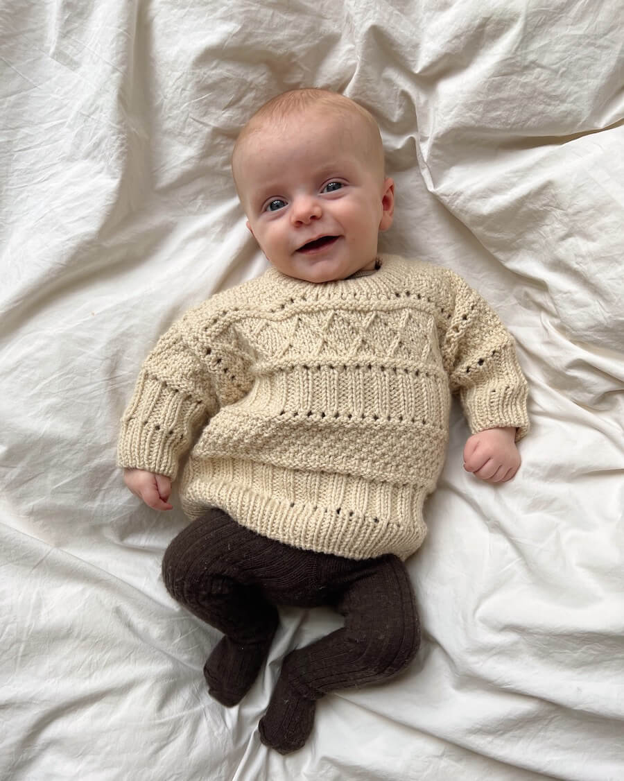Ingrid sweater baby - stök uppskrift