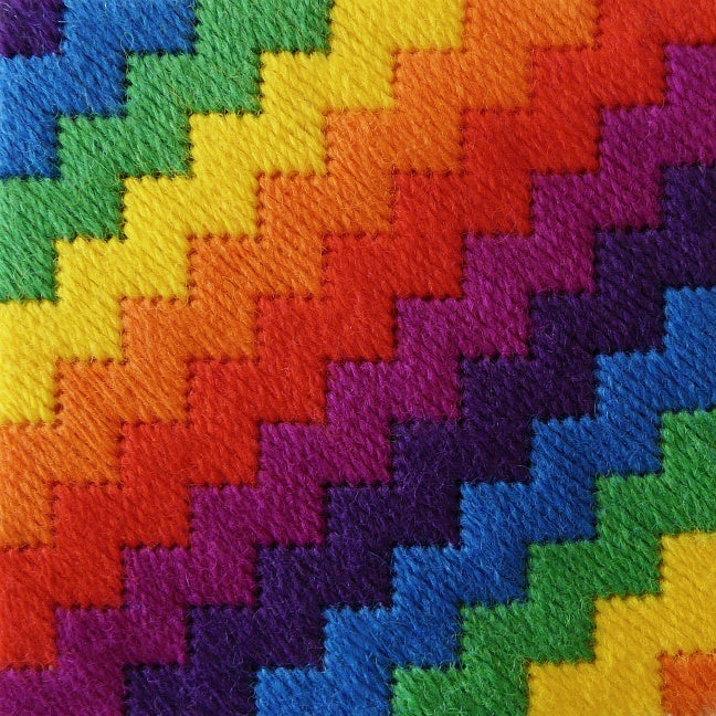 Zigzag & Rainbow útsaumspakkning - 2 munstur